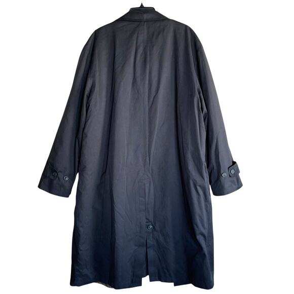 Joseph Abboud Trench Coat Black Macon Wool Lining Convertible - Picture 8 of 14